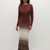 Faithfull - Idun Maxi Dress Accordion Stripe Bordeaux