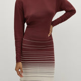 Faithfull - Idun Maxi Dress Accordion Stripe Bordeaux