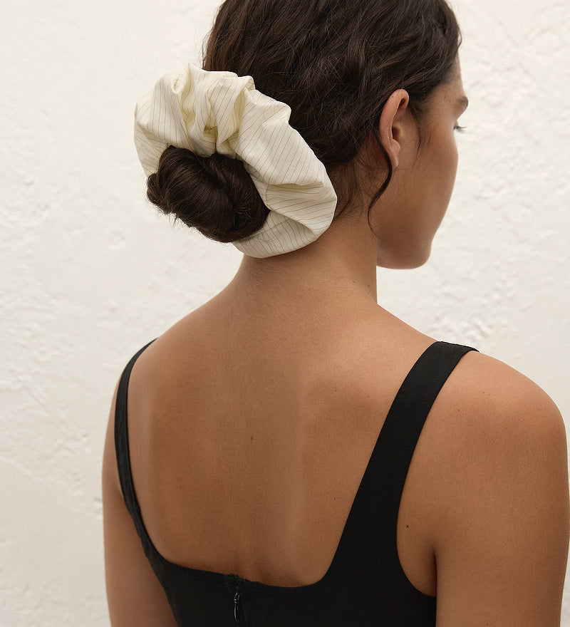 Faithfull - Hair Scrunchie Cream Pinstripe