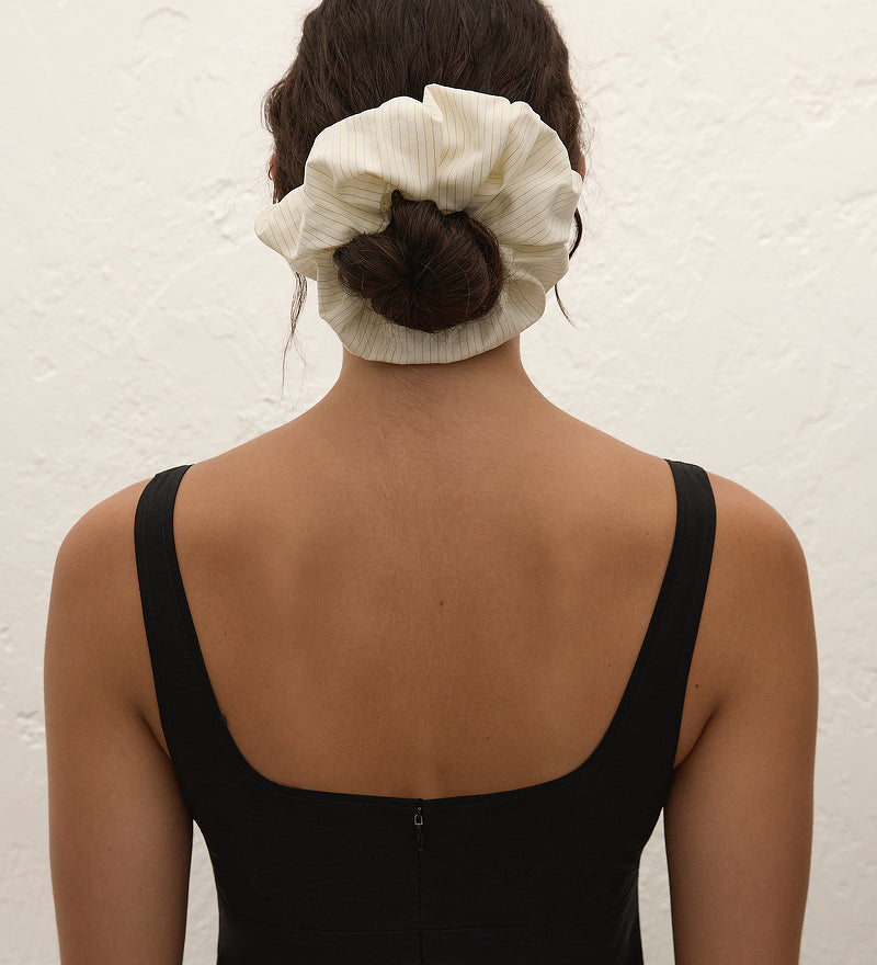 Faithfull - Hair Scrunchie Cream Pinstripe