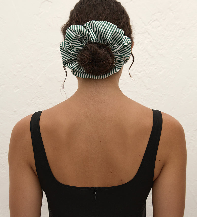 Faithfull - Hair Scrunchie Green Stripe