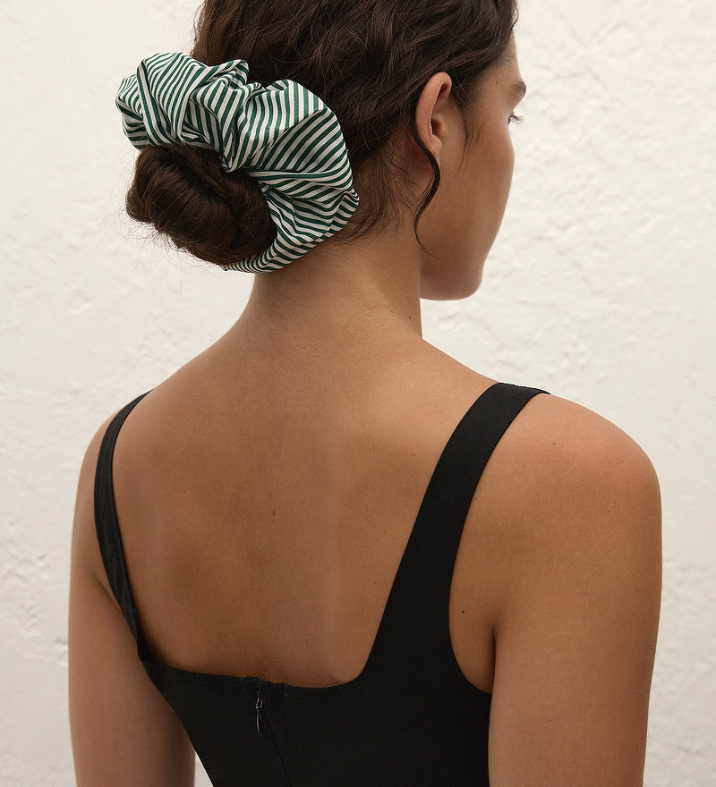 Faithfull - Hair Scrunchie Green Stripe