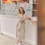 Cartolina - Sandy Midi Dress - Natural Linen