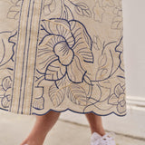 Cartolina - Sandy Midi Dress - Natural Linen