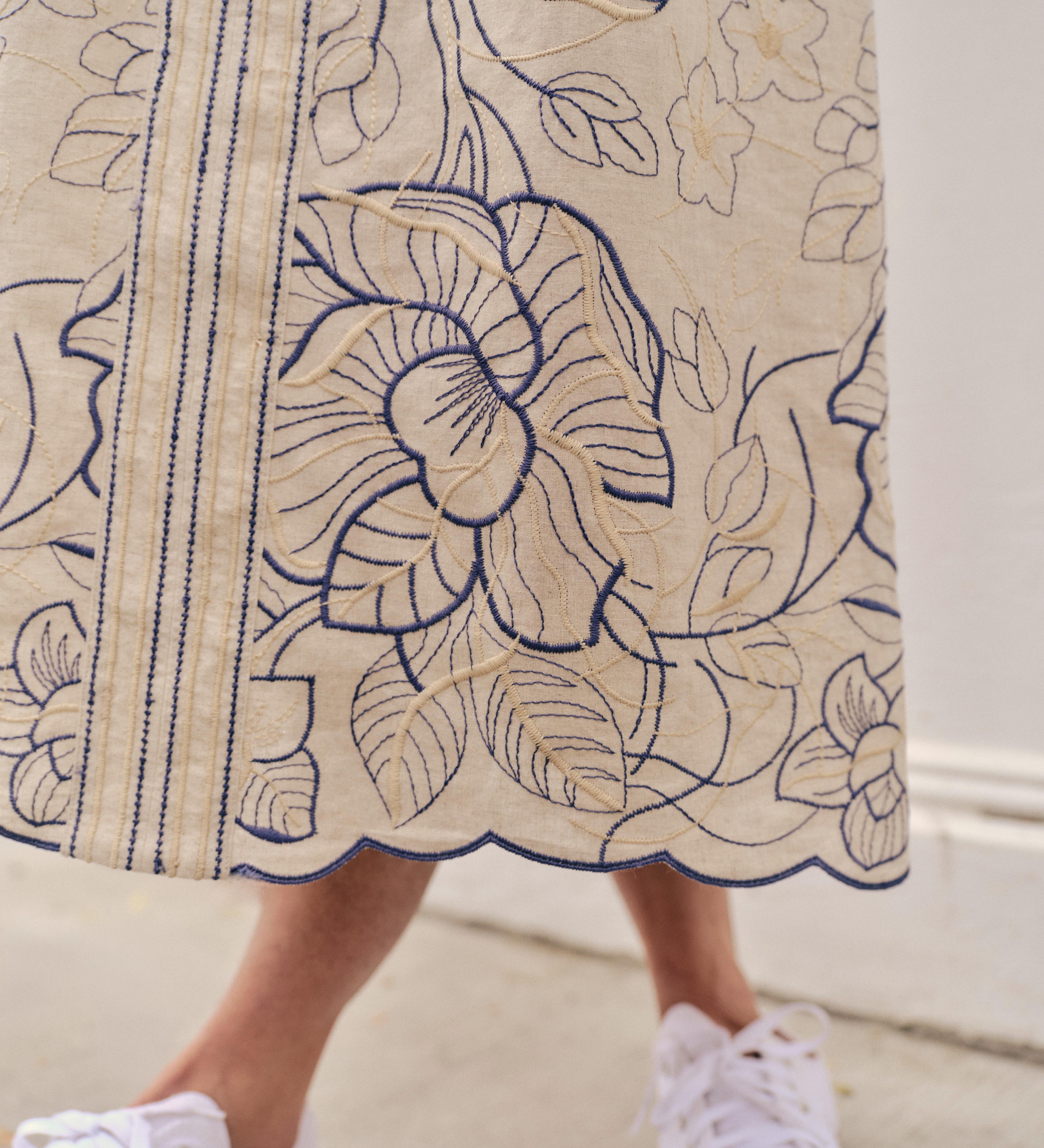 Cartolina - Sandy Midi Dress - Natural Linen
