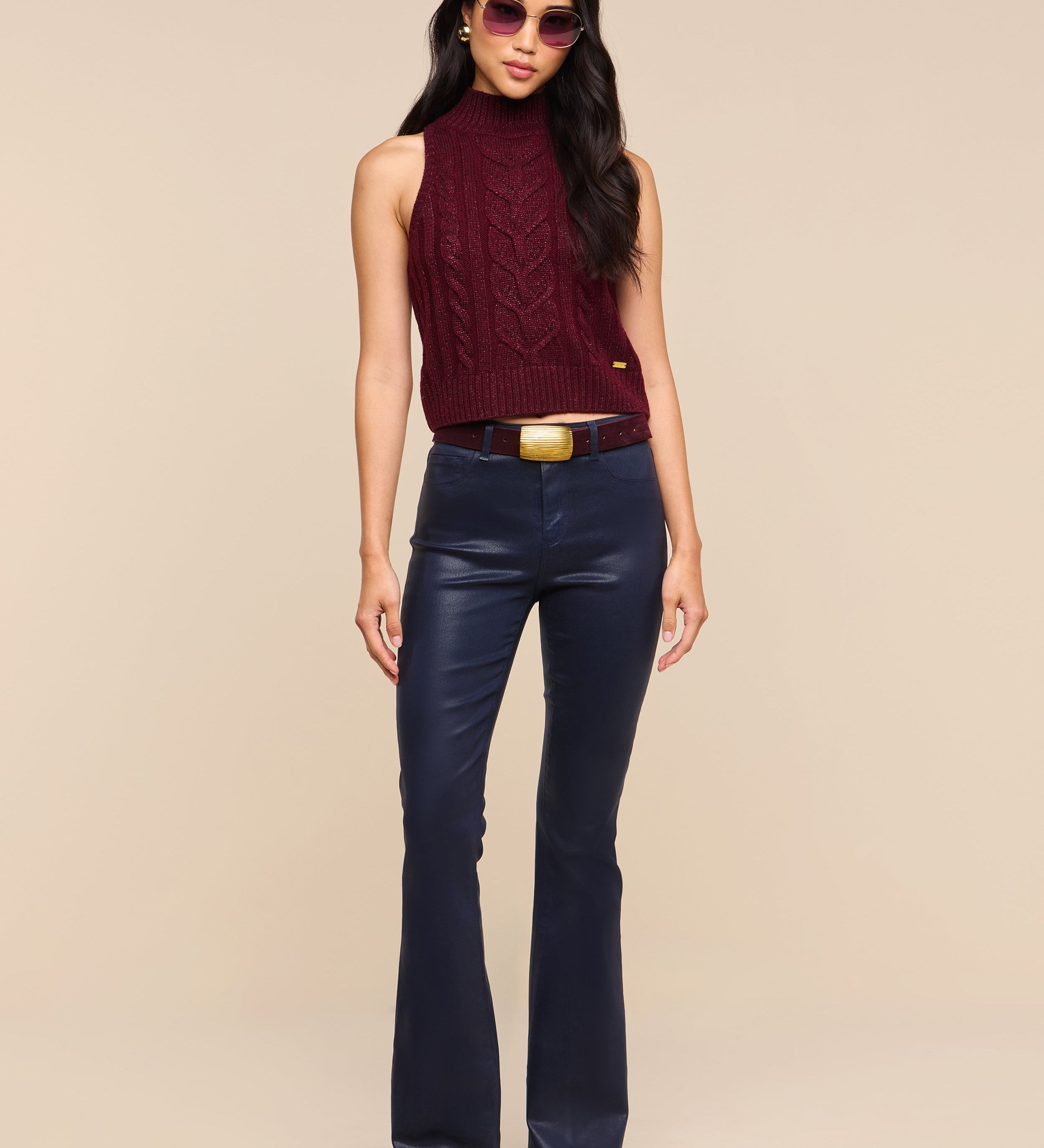 L'AGENCE - Marty Coated Flare Jean