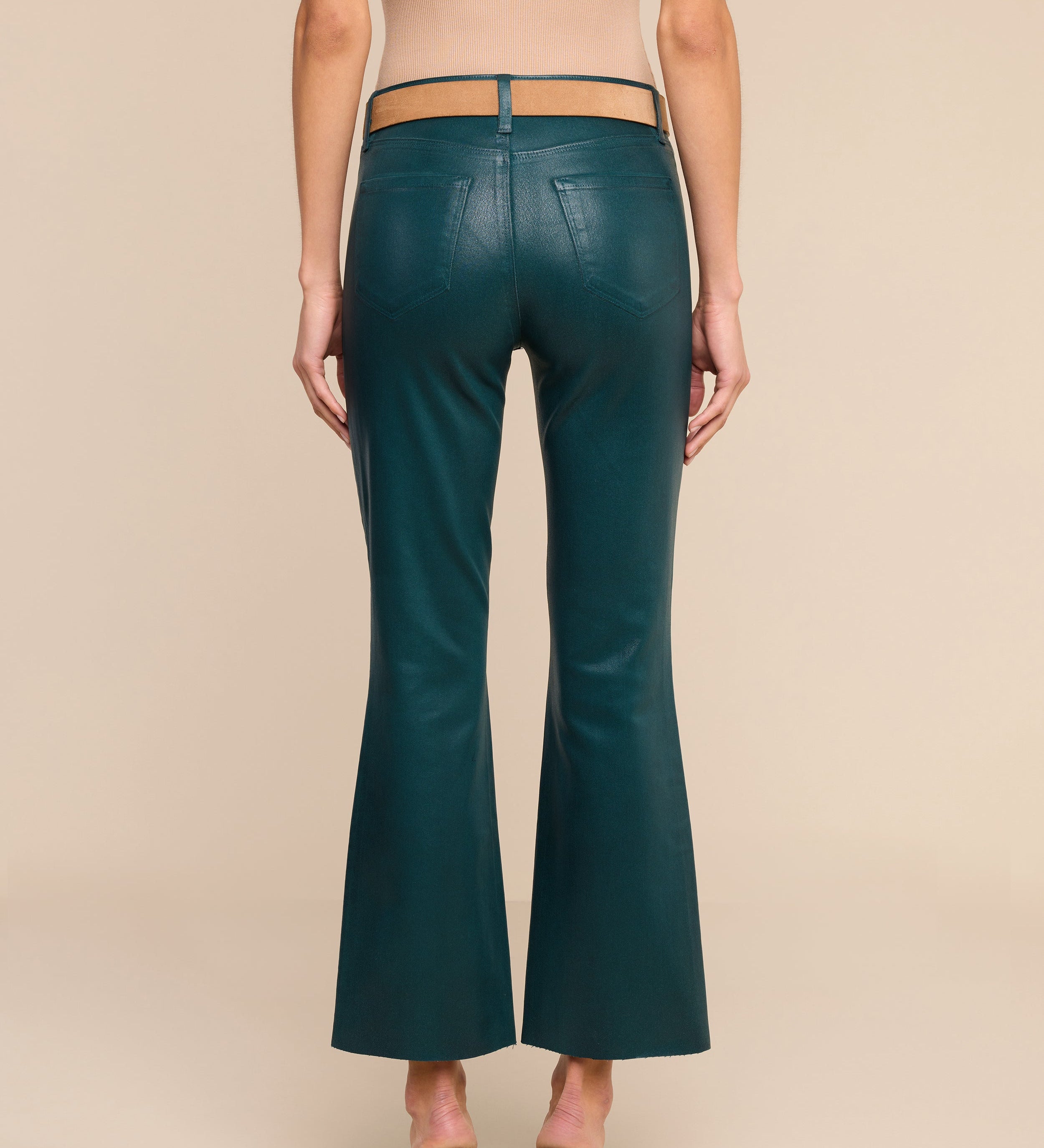 L'AGENCE - Kendra Coated Cropped Flare Jean