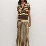 Faithfull - Citara Skirt Espresso Pine Stripe