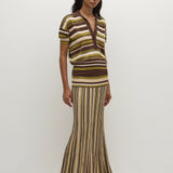 Faithfull - Sable Polo Shirt Espresso Pine Stripe