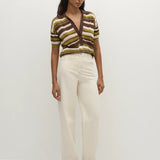 Faithfull - Sable Polo Shirt Espresso Pine Stripe