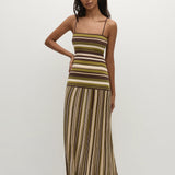 Faithfull - Essenia Knit Dress Espresso Pine Stripe