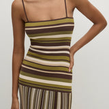 Faithfull - Essenia Knit Dress Espresso Pine Stripe