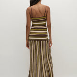 Faithfull - Essenia Knit Dress Espresso Pine Stripe