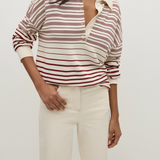 Faithfull - Harlow Polo Scandi Stripe Red Cream