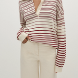 Faithfull - Harlow Polo Scandi Stripe Red Cream