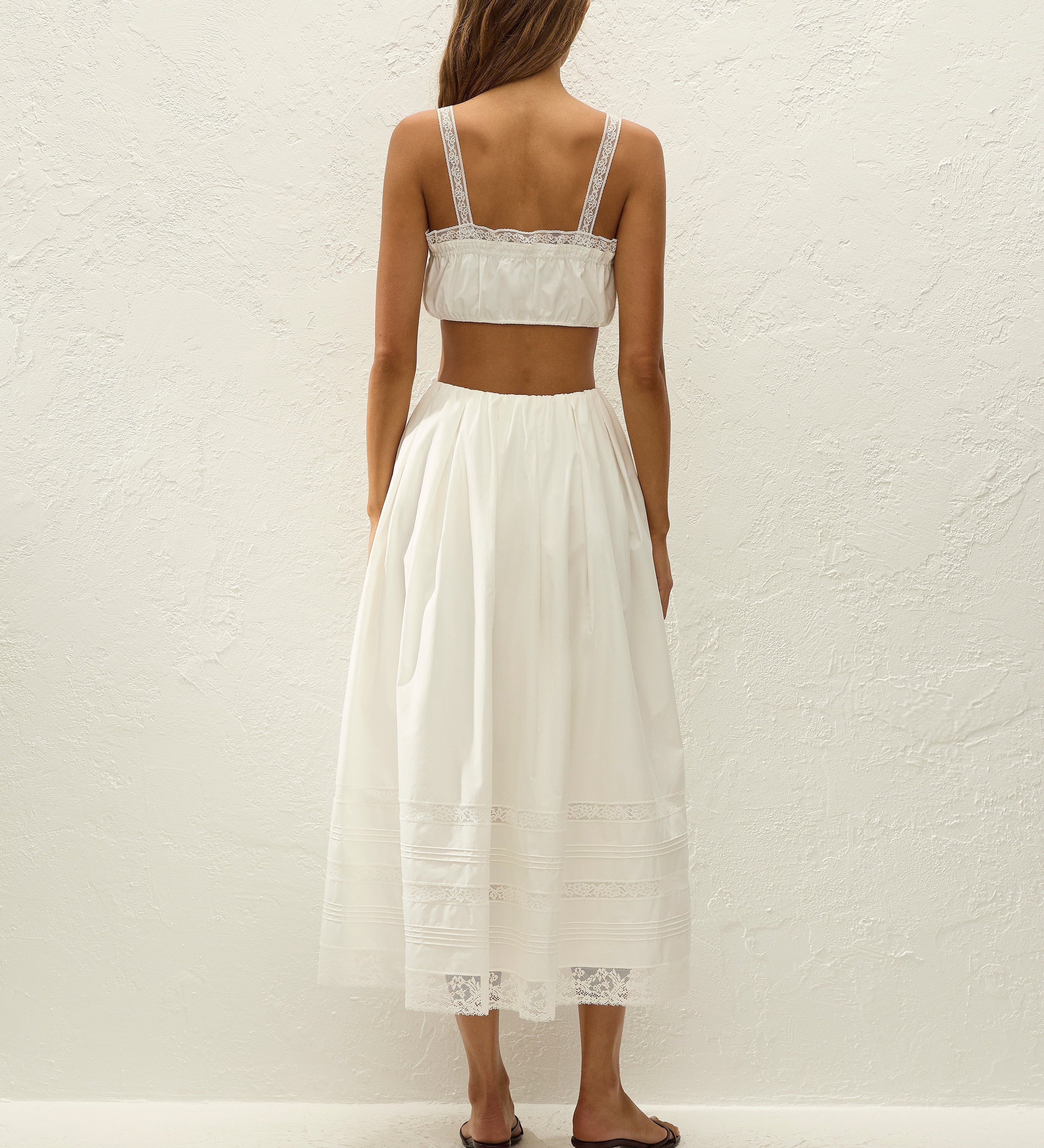 Faithfull - Lyon Midi Skirt Ixora Lace White
