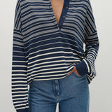 Faithfull - Harlow Polo Scandi Stripe Navy Cream