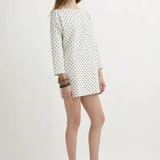 Posse - BEA LONG SLEEVE DRESS - CREAM BLACK POLKA DOT
