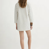 Posse - BEA LONG SLEEVE DRESS - CREAM BLACK POLKA DOT