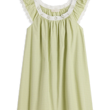 Faithfull - Arcadia Mini Dress Micro Check Pistachio