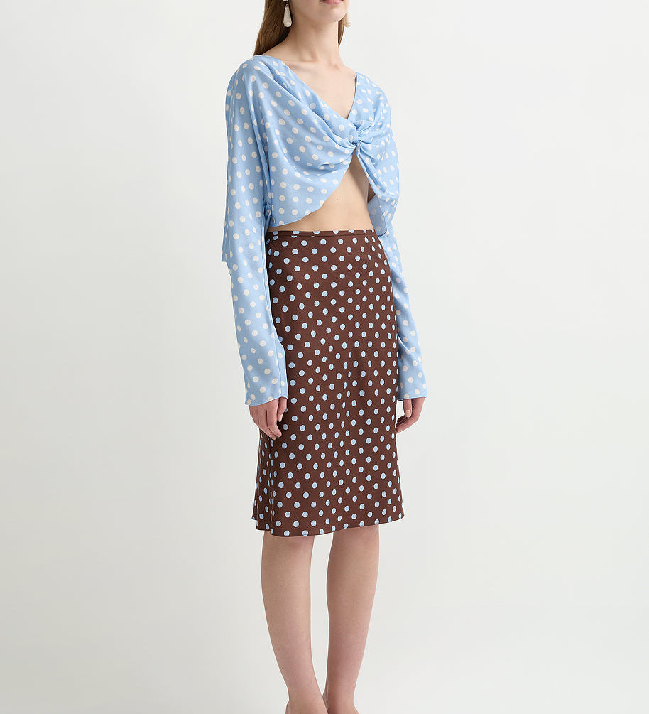 Posse - LEO SKIRT - CHOCOLATE POLKA DOT
