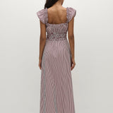 Faithfull - Janne Midi Dress Maia Stripe Burgundy