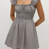 Faithfull - Janne Mini Dress Hanne Gingham Espresso