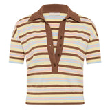 Faithfull - Sable Polo Shirt Breton Stripe Petal