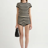 Posse - BIRDIE TEE - CREAM & BLACK