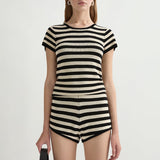 Posse - BIRDIE TEE - CREAM & BLACK