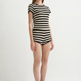 Posse - BIRDIE TEE - CREAM & BLACK