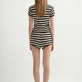 Posse - BIRDIE TEE - CREAM & BLACK