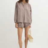 Posse - MIRA SHIRT - PETITE MOCHA GINGHAM