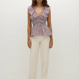 Faithfull - Hedda Top Maia Stripe Burgundy