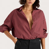 Faithfull - Freja Shirt Wine Stripe - Final Sale