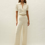 Faithfull - Tanya Pant Ida Pointelle Vintage White