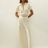 Faithfull - Tanya Pant Ida Pointelle Vintage White