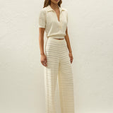 Faithfull - Tanya Pant Ida Pointelle Vintage White