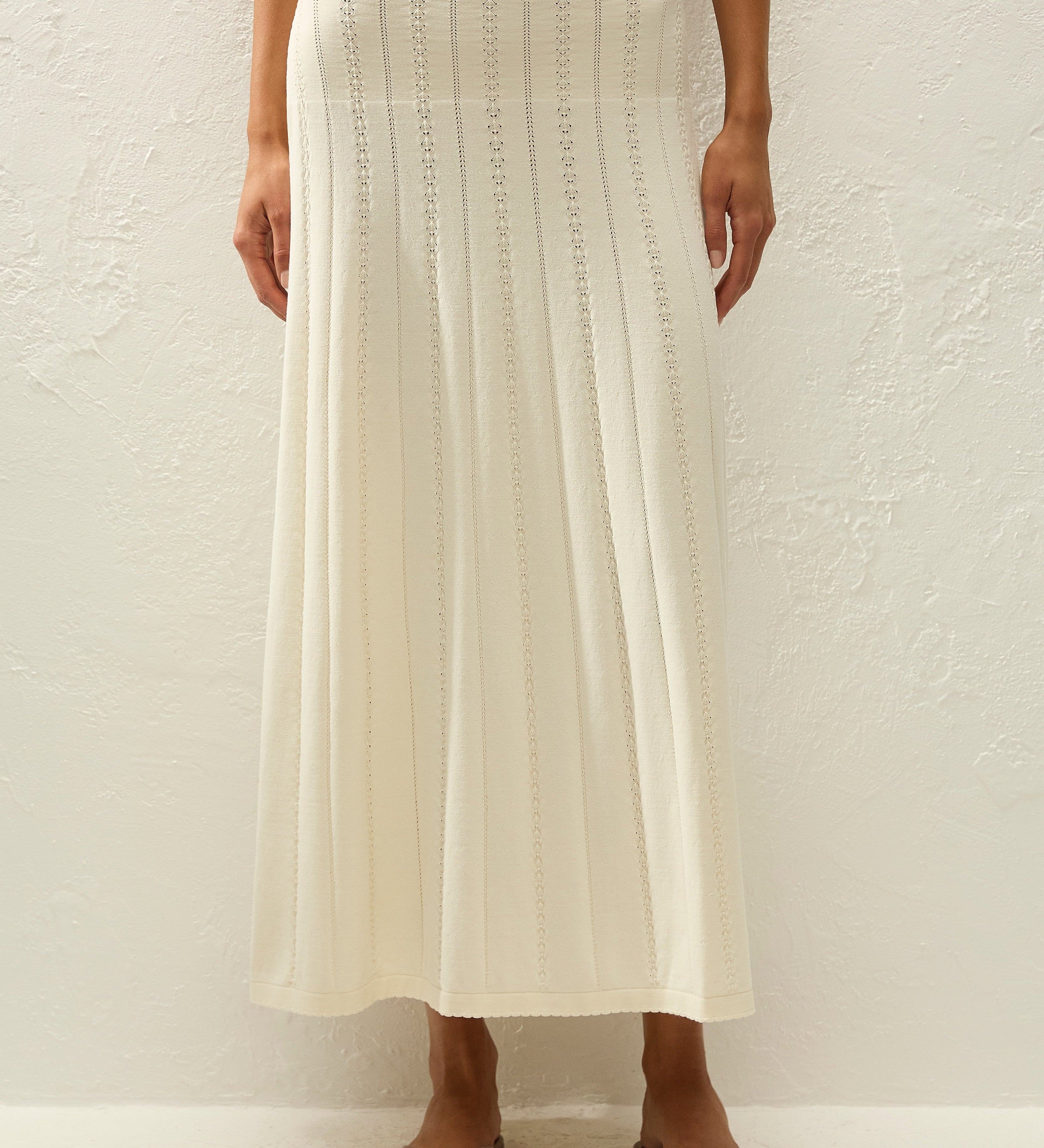 Faithfull - Mieralla Maxi Skirt Maja Pointelle Vintage White