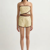 Posse - BOWIE STRAPLESS TOP - VANILLA/CHOC