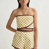 Posse - BOWIE STRAPLESS TOP - VANILLA/CHOC