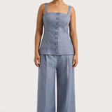 Faithfull - Corbiere Vest Cornflower Blue