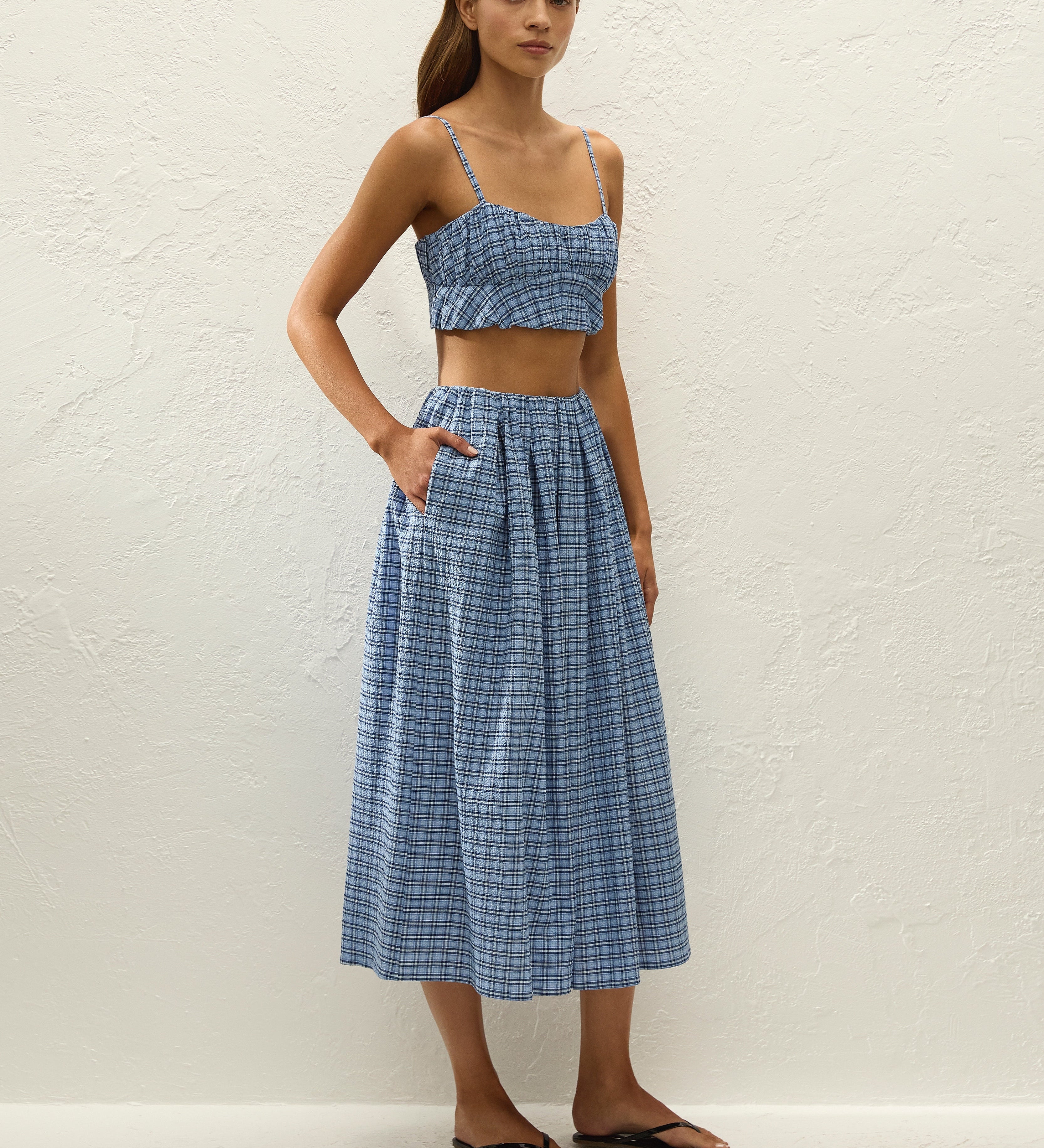 Faithfull - Agora Skirt Vintage Blue Check