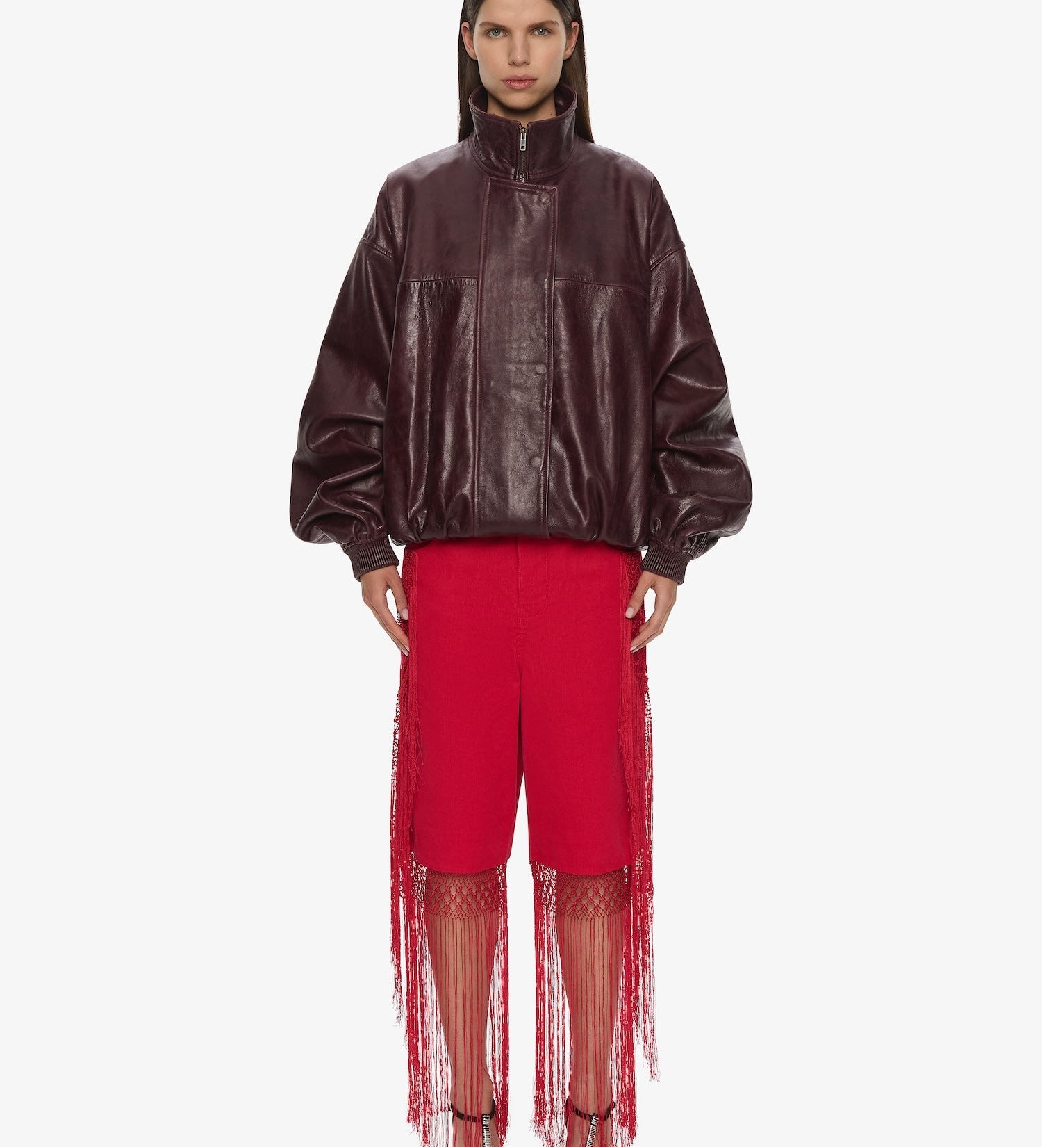 Christopher Esber - Macrame Fringed Corduroy Cropped Jean