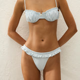 Faithfull - Moana Bikini Top Gingham Sky Blue