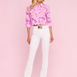 L'AGENCE - Seychelle Cropped Eyelet Blouse