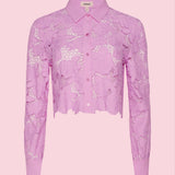 L'AGENCE - Seychelle Cropped Eyelet Blouse