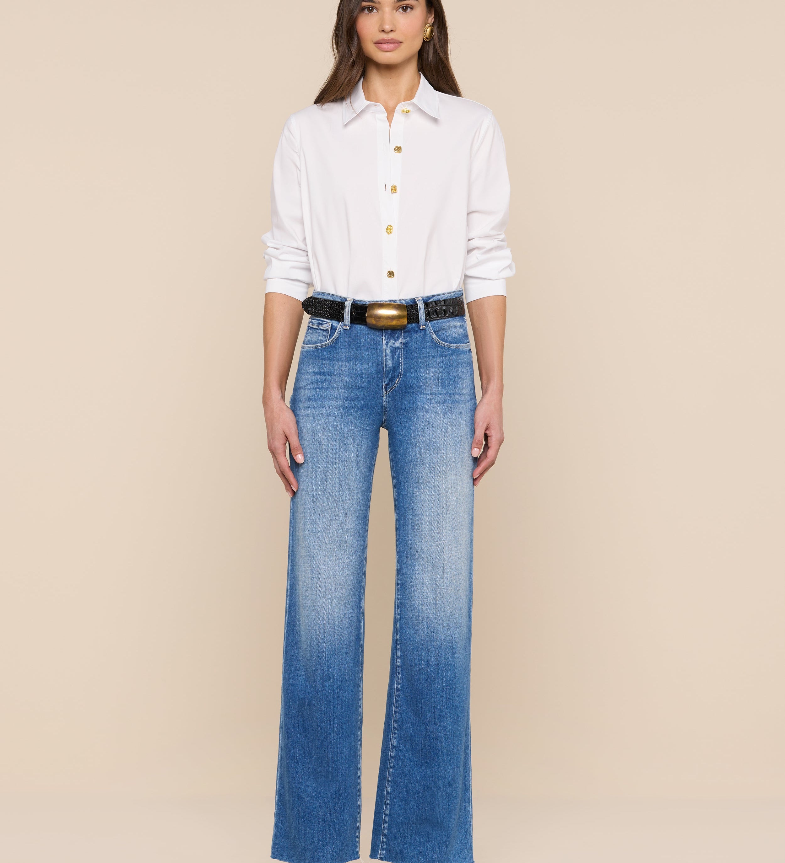 L'AGENCE - Ellery Button - Down Shirt