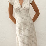 Faithfull - Mina Midi Dress Polka Dot Antique White
