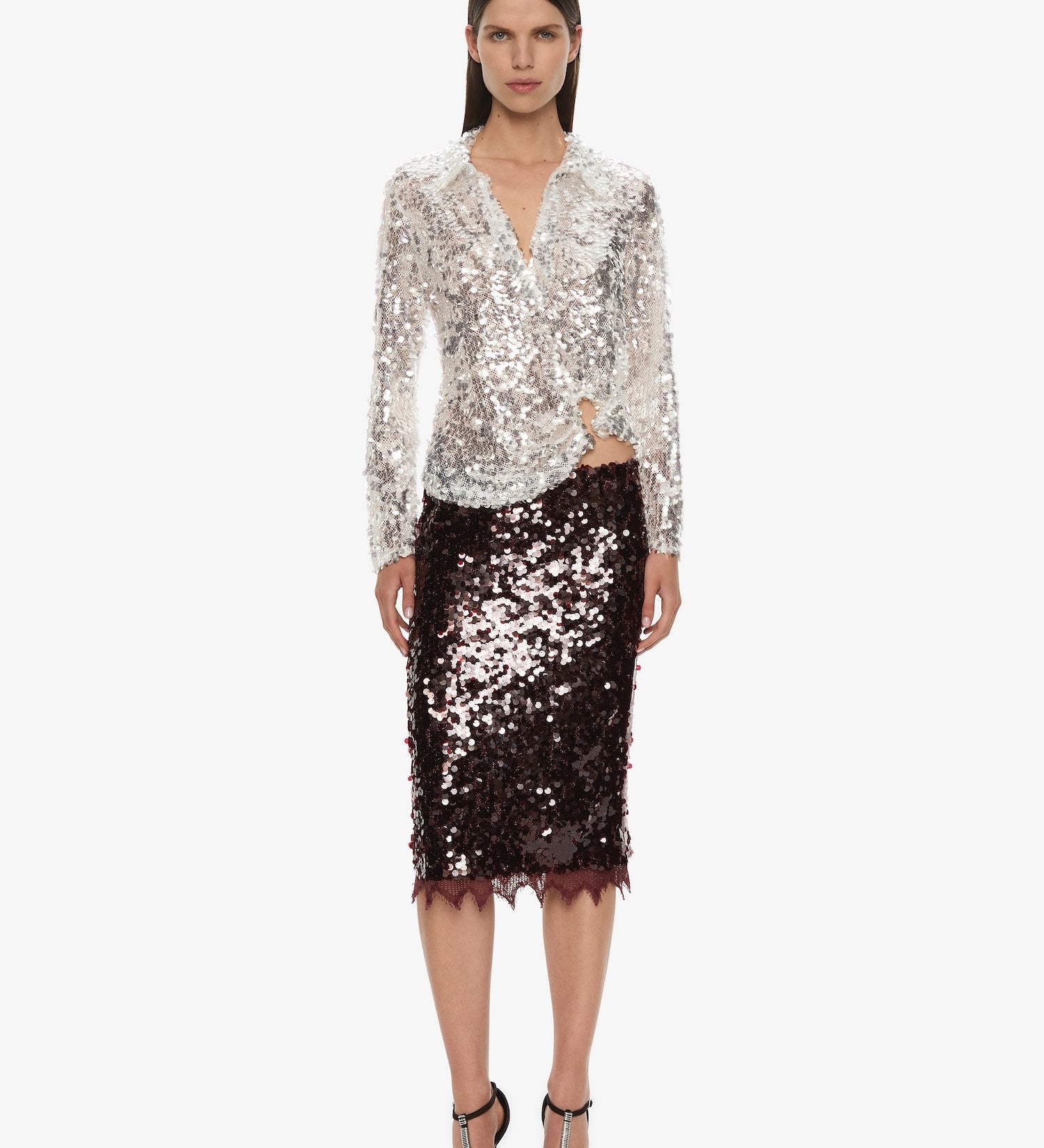 Christopher Esber - Opaline Sequin Long Sleeve Polo